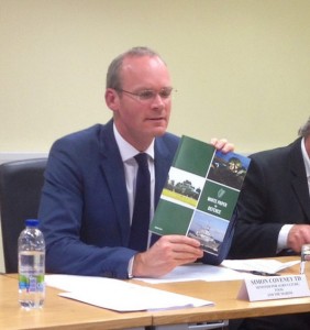Minister Coveney at the Budget 16 Press Conference (GIS)