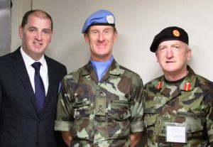 Unifil Rotation (Minister  Paul Keogh, Major Gen Kieran Brennan & Lt Col Brendan McGuinness)